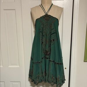 Free People Green Halter Dress